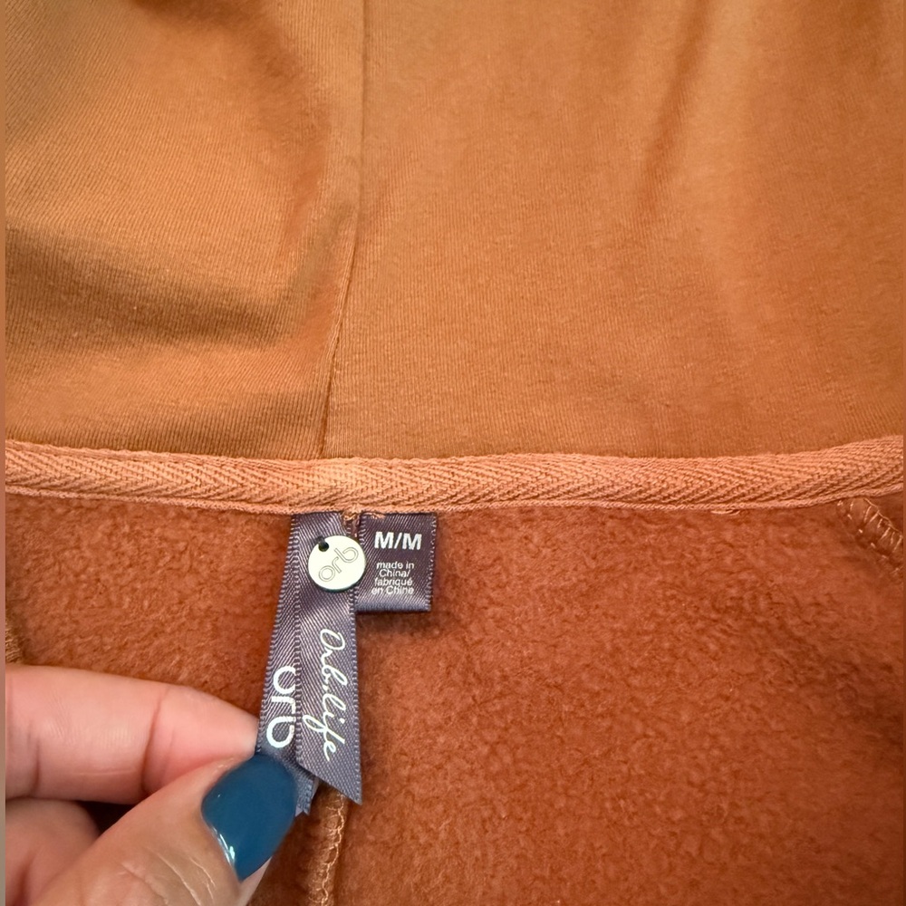 Orb copper brown Fleece cardigan